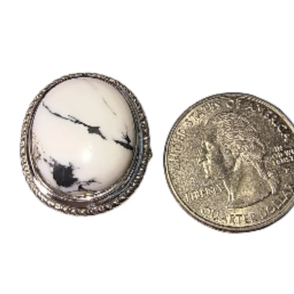 White Buffalo And Sterling Silver Chunky Ring NWOT - Picture 4 of 10